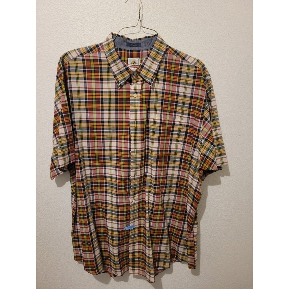 Pendleton Seaside Surf SS Shirt Men Size 2XL XXL Casual Button Down Camp Plaid